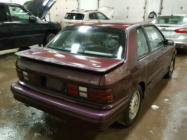 1B3XP64KXPN649134 - 1993 DODGE SHADOW ES MAROON photo 4