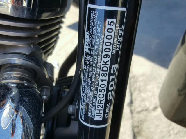 JH2RC5018DK900005 - 2013 HONDA VT750 C BLACK photo 10