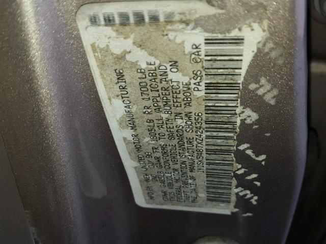 1Y1SK5487XZ424356 - 1999 CHEVROLET GEO PRIZM 棕色 照片 10