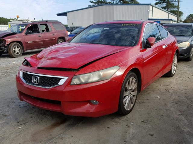 1HGCS22868A003904 - 2008 HONDA ACCORD EXL RED photo 2