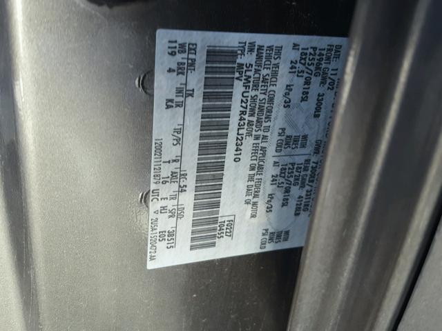 5LMFU27R43LJ23410 - 2003 LINCOLN NAVIGATOR Сұр фото 10