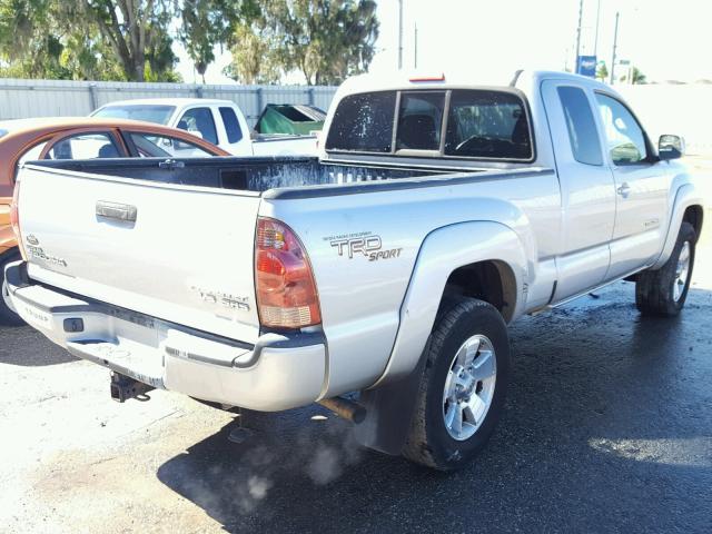 5TETU62N86Z193584 - 2006 TOYOTA TACOMA PRE SILVER photo 4