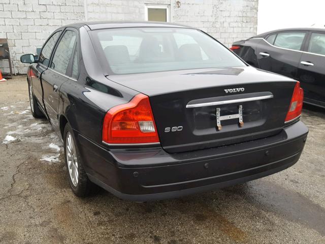 YV1TS592161429525 - 2006 VOLVO S80 2.5T BLACK photo 3