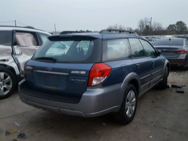 4S4BP60C287354957 - 2008 SUBARU OUTBACK BLUE photo 4