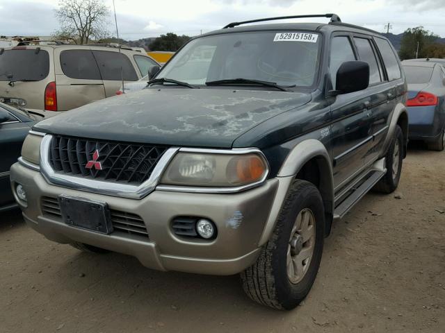 JA4MT31H8YP814411 - 2000 MITSUBISHI MONTERO SP GREEN photo 2