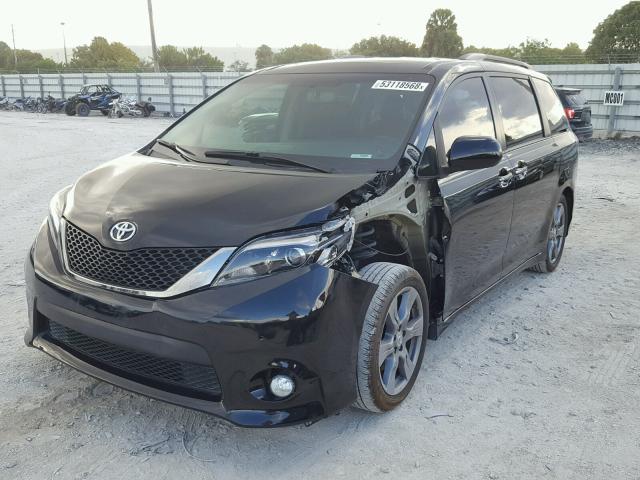 5TDXZ3DC1HS860542 - 2017 TOYOTA SIENNA SE BLACK photo 2