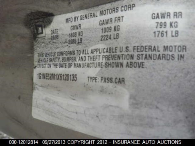 1G1NE52M1X6120135 - 1999 CHEVROLET MALIBU LS GOLD photo 9