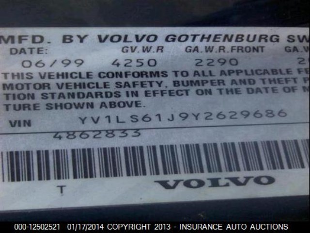 YV1LS61J9Y2629686 - 2000 VOLVO S70 SE BLUE photo 9