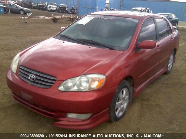 2T1BR32E34C176755 - 2004 TOYOTA COROLLA (U.S.) CE/LE/S RED photo 2