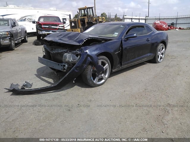 2G1FC1EV8A9210230 - 2010 CHEVROLET CAMARO LT BLUE photo 2