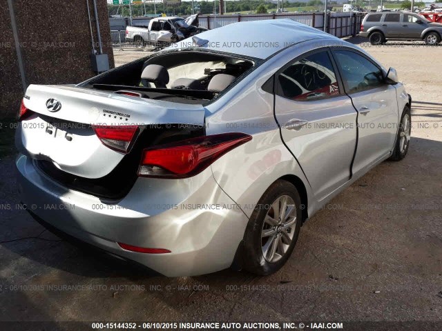 5NPDH4AE8EH478415 - 2014 HYUNDAI ELANTRA SE/SPORT/LIMITED SILVER photo 4