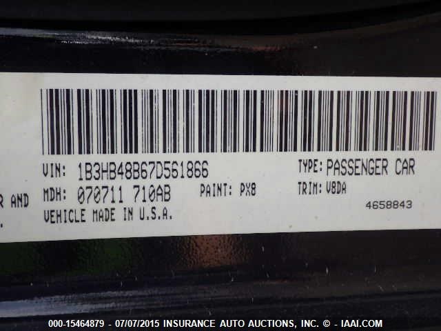 1B3HB48B67D561866 - 2007 DODGE CALIBER SXT BLACK photo 9