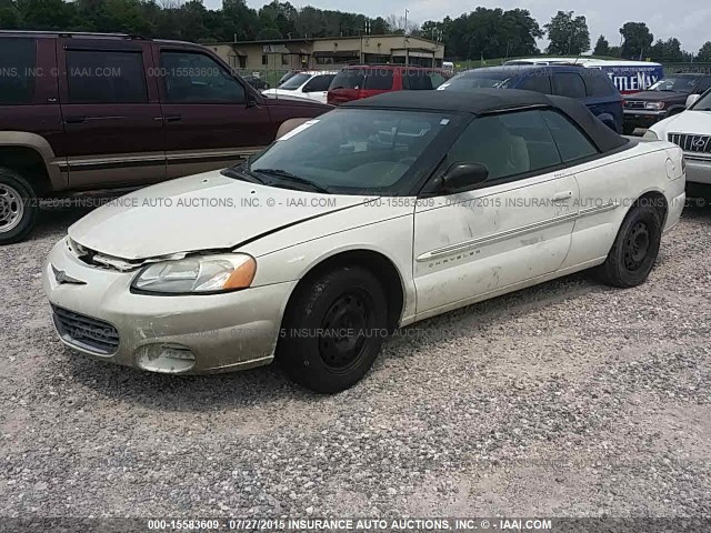 1C3EL45U01N599510 - 2001 CHRYSLER SEBRING LX WHITE photo 2