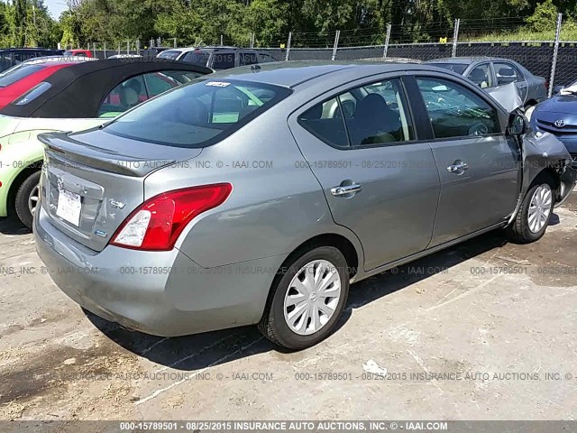 3N1CN7APXDL865654 - 2013 NISSAN VERSA S/S PLUS/SV/SL GRAY photo 4