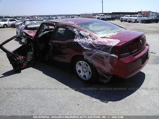 2B3KA43G96H451472 - 2006 DODGE CHARGER SE/SXT RED photo 3