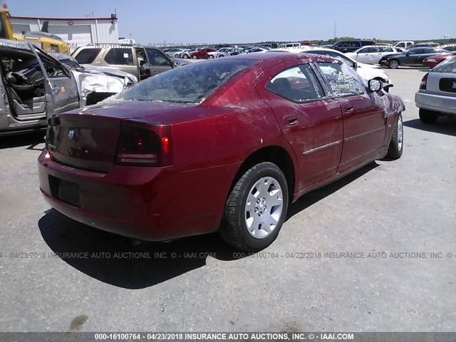 2B3KA43G96H451472 - 2006 DODGE CHARGER SE/SXT RED photo 4