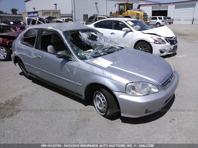 2HGEJ6328YH103842 - 2000 HONDA CIVIC CX SILVER photo 1