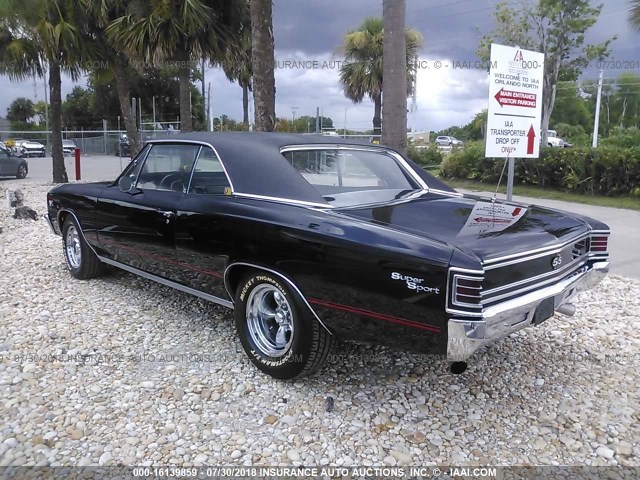 136177A165240 - 1967 CHEVROLET CHEVELLE BLACK photo 3