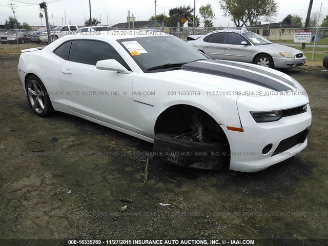 2G1FB1E39E9231062 - 2014 CHEVROLET CAMARO LT WHITE photo 1