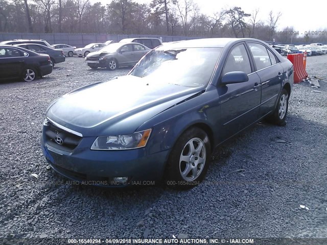 5NPEU46C26H066208 - 2006 HYUNDAI SONATA GLS/LX GREEN photo 2