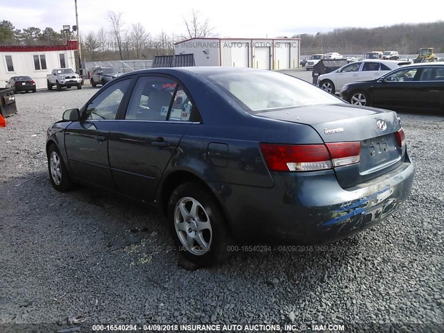 5NPEU46C26H066208 - 2006 HYUNDAI SONATA GLS/LX GREEN photo 3