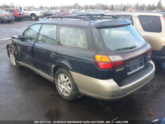 4S3BH675X27610083 - 2002 SUBARU LEGACY OUTBACK AWP 深蓝色 照片 3