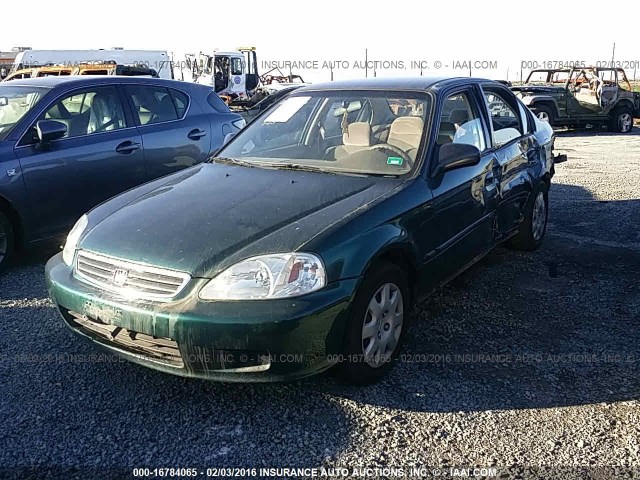 2HGEJ6617YH549273 - 2000 HONDA CIVIC SE GREEN photo 2