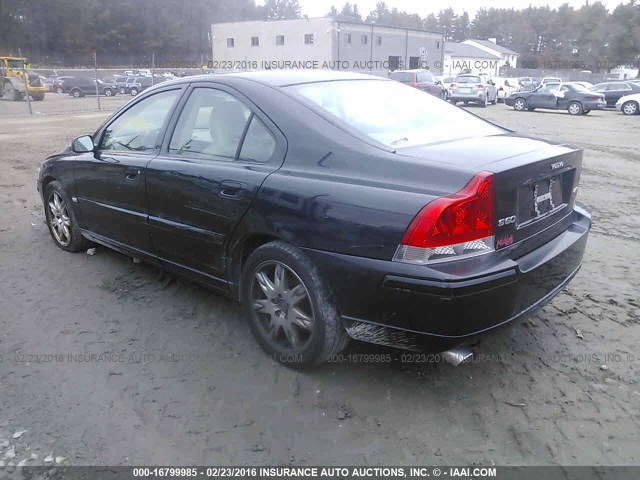 YV1RS592552437713 - 2005 VOLVO S60 2.5T FWD BLACK photo 3