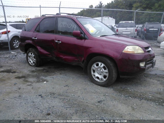 2HNYD18272H542997 - 2002 ACURA MDX RED photo 1