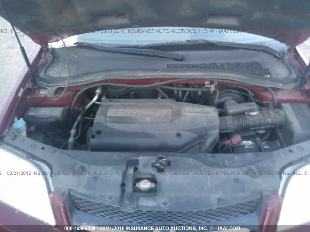 2HNYD18272H542997 - 2002 ACURA MDX RED photo 10