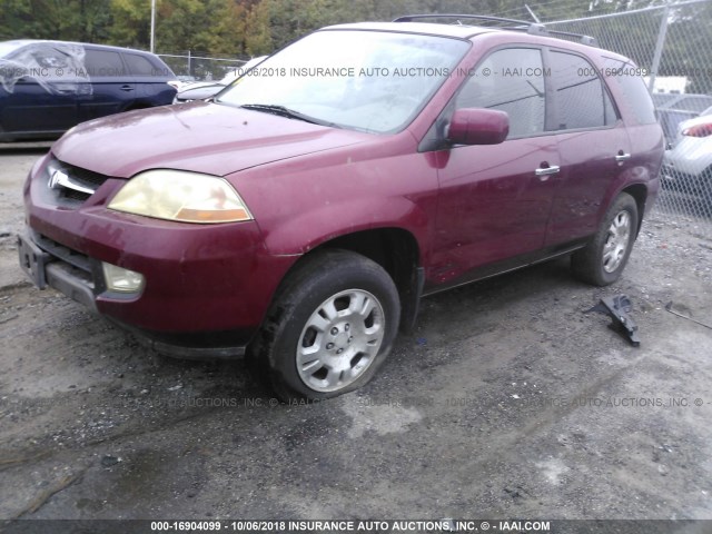 2HNYD18272H542997 - 2002 ACURA MDX RED photo 2