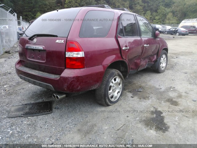 2HNYD18272H542997 - 2002 ACURA MDX RED photo 4