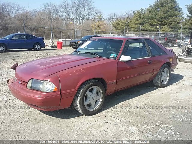 1FACP41E8PF110107 - 1993 FORD MUSTANG LX RED photo 2