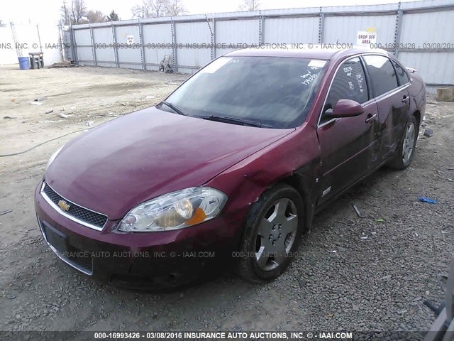 2G1WD58C279234966 - 2007 CHEVROLET IMPALA SUPER SPORT RED photo 2