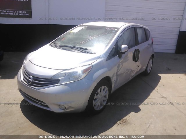 3N1CE2CPXEL404987 - 2014 NISSAN VERSA NOTE S/S PLUS/SV/SL SILVER photo 2
