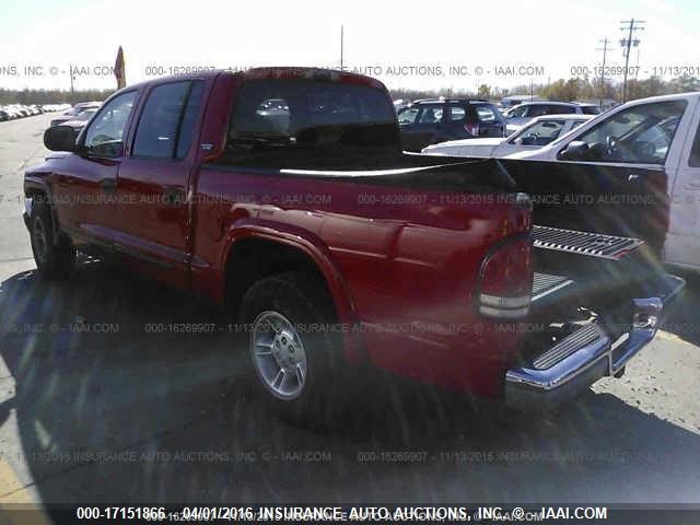 1B7GL2AZXYS743585 - 2000 DODGE DAKOTA QUAD RED photo 3