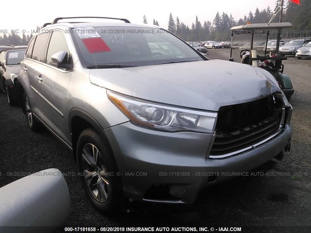 5TDJKRFHXFS188080 - 2015 TOYOTA HIGHLANDER XLE ვერცხლისფერი ფოტო 1