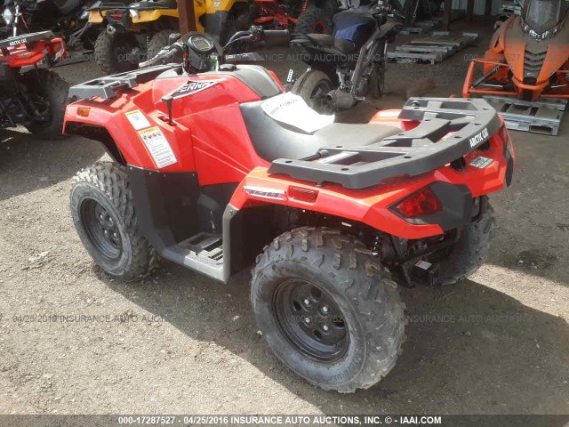 RFB16ATV1GK6M0459 - 2016 ARTIC ALTRERRA 400R KYMCO USA INC  RED photo 3