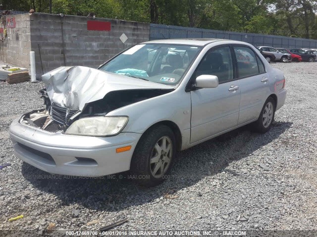 JA3AJ36EX3U003568 - 2003 MITSUBISHI LANCER LS SILVER photo 2