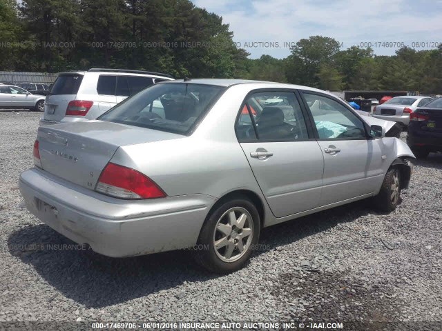 JA3AJ36EX3U003568 - 2003 MITSUBISHI LANCER LS SILVER photo 4