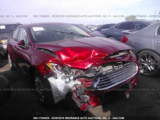 3FA6P0G71DR380096 - 2013 FORD FUSION S RED photo 1