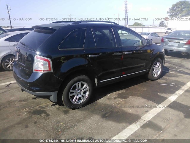 2FMDK36C88BB07835 - 2008 FORD EDGE SE BLACK photo 4