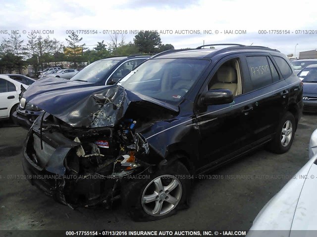 5NMSG13D57H020859 - 2007 HYUNDAI SANTA FE GLS BLACK photo 2