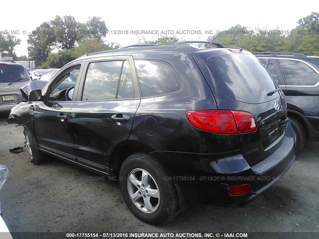 5NMSG13D57H020859 - 2007 HYUNDAI SANTA FE GLS BLACK photo 3