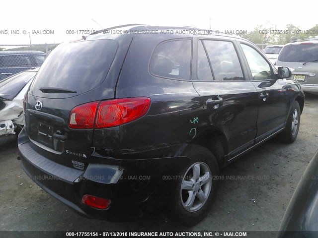 5NMSG13D57H020859 - 2007 HYUNDAI SANTA FE GLS BLACK photo 4