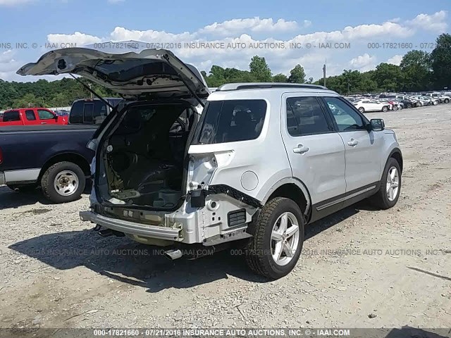 1FM5K8DH5GGC37840 - 2016 FORD EXPLORER XLT SILVER photo 4