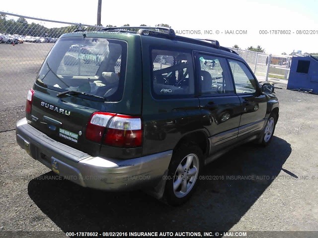 JF1SF65522H719260 - 2002 SUBARU FORESTER S GREEN photo 4