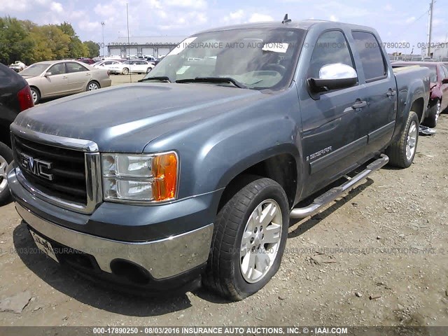 3GTEK13J38G240824 - 2008 GMC SIERRA K1500 Light Blue photo 2