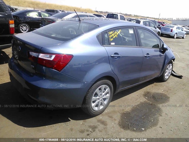 KNADM4A34G6668006 - 2016 KIA RIO LX Կապույտ լուսանկար 4