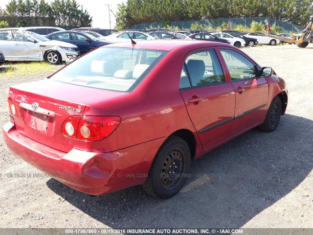 JTDBR32E950057023 - 2005 TOYOTA COROLLA CE/LE RED photo 4